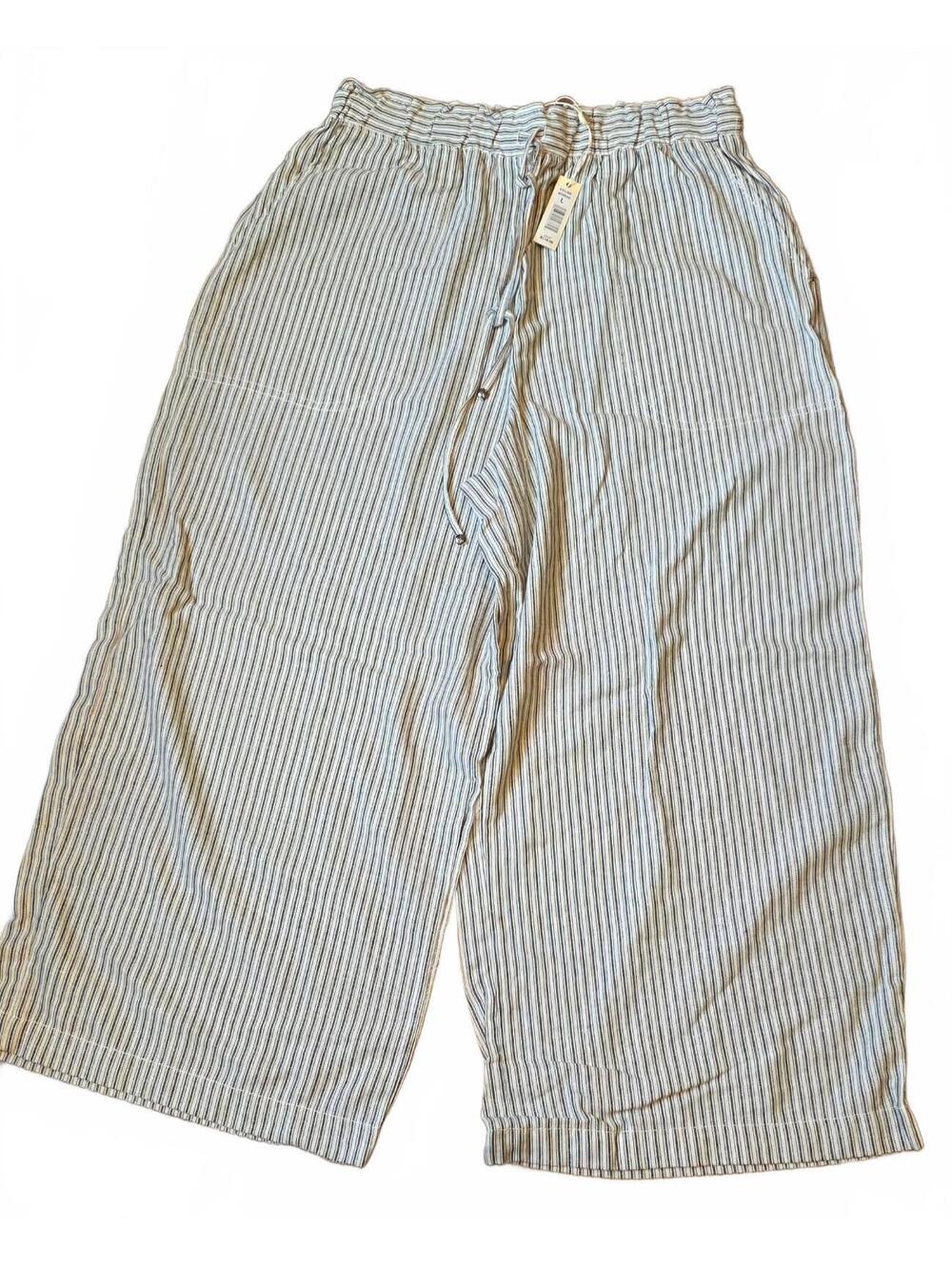 Max Studio London Women's Striped Wide Leg Pants Size L